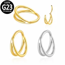 G23 de titanio Anillo para el tabique nasal 16g pezón Clicker aro de cartílago de la oreja Tragus hélice Daith Piercing en el labio segmento abisagrado joyería