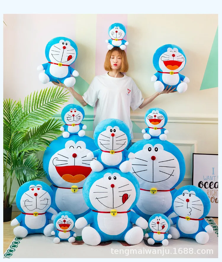 Cute Jingle Cat Doraemon Plush Toys Children Doll Girl Accompany Sleeping Doll Expression Stitche Anime Plush Elfe on The Shelf