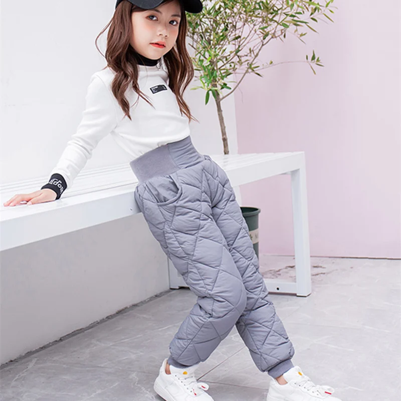 Длинные Хлопковые Штаны для девочек и мальчиков теплые осенне-зимние утепленные