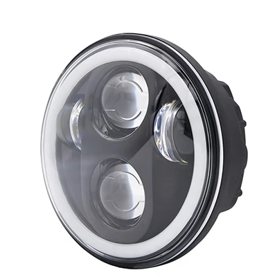 Черный 5-3/4 дюймов Светодиодные мотоциклетные фары 40 Вт RGB Phare Farol Moto для Harley Sportster Iron 883 1200 Dyna Street Bob противотуманные фары - Цвет: Черный