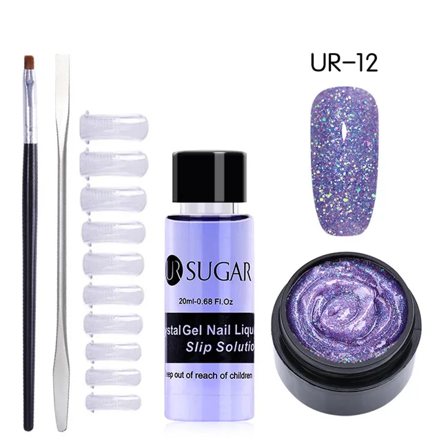 5pcs set12 UR SUGAR 15 мл быстрое строительство поли гель для ногтей толстый строитель гель блеск УФ Гель-лак маникюрный наращивание ногтей гели набор - Цвет: 5pcs set12