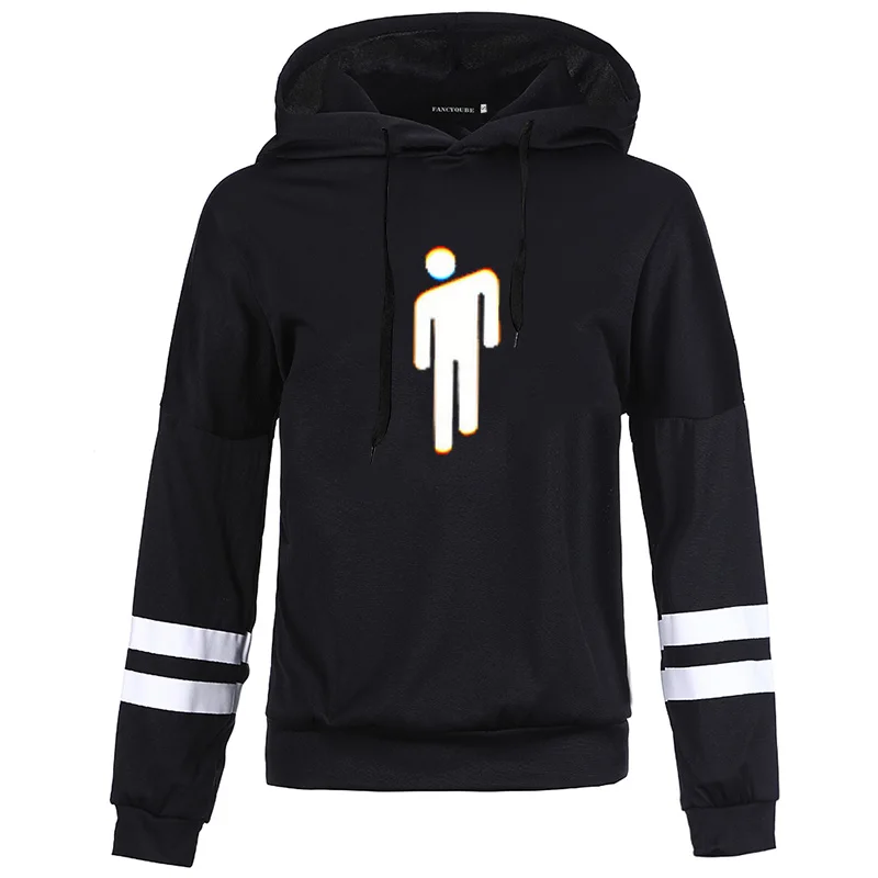 W23064BK Billie Eilish толстовки кофты для женщин хип хоп Лидер продаж Женский пуловер с капюшоном пальто длинный рукав Sudaderas de mujer - Цвет: W23064BK