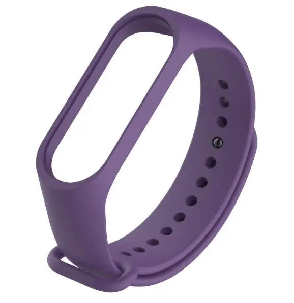 Цветной браслет mi band 4/3, аксессуары pulseira mi band 4, сменный силиконовый ремешок на запястье для xiaomi mi4, умный браслет на запястье - Цвет: purple