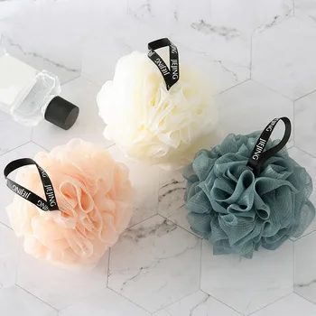 

1 PC Loofah Bath Ball bathroom clean tools Mesh Sponge Milk Shower Accessories Bathroom Supplies PE Bath Flower Soft