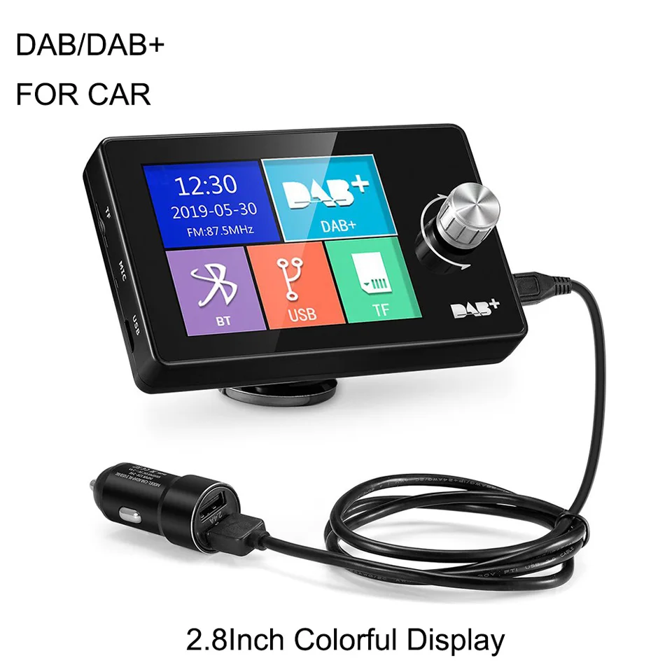 Мини DAB радио приемник 2," цветной дисплей Bluetooth FM передатчик DAB тюнер поддержка вызова+ AUX IN/OUT+ U диск/TF карта воспроизведения 64G