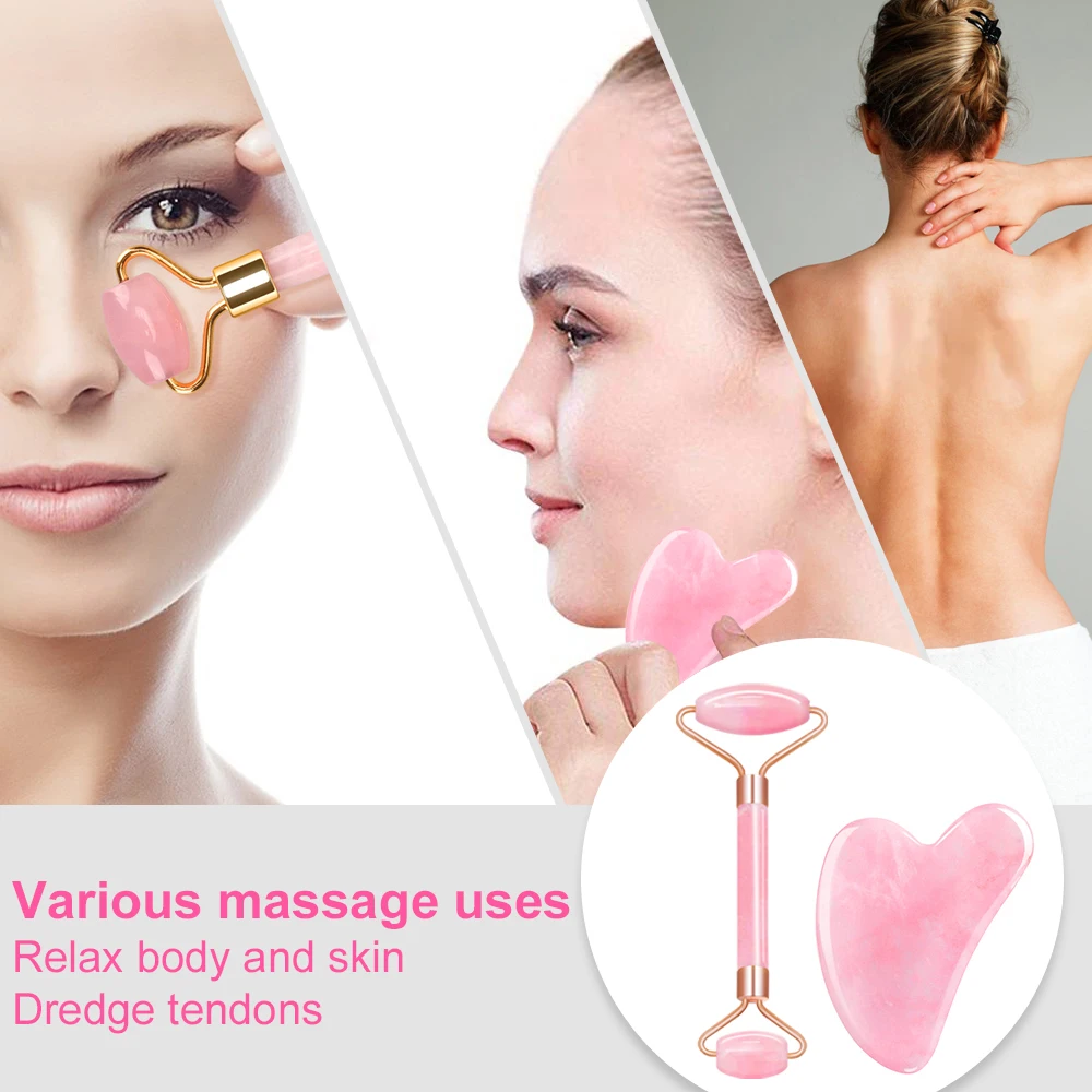 Jade Massager For Face Gua Sha Massage Gouache Scraper For Face Massager Neck Back Body Thin Lift Beauty Slimming Care Tools