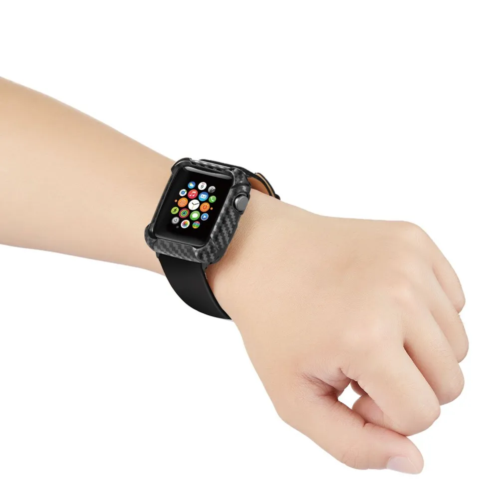 Карбоновый чехол для часов Apple Watch 38 мм 40 мм 42 мм 44 мм Защитная крышка бампера для Apple iWatch Series 2 3 4 Shell
