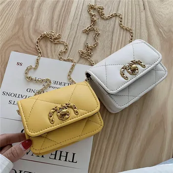 

Women Handbag Summer Female 2020 New Fashion Brand Shoulder Messenger Chain Mini Square Bag Solid Flap Simple Crossbody Bag