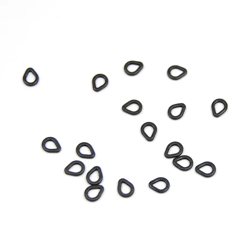 JIGEECARP 30pcs Flat Carp Fishing Tear Drop Rig Ring S M L Pearl Shape Rings Matt Black Carping Accessories Tackle Pesca