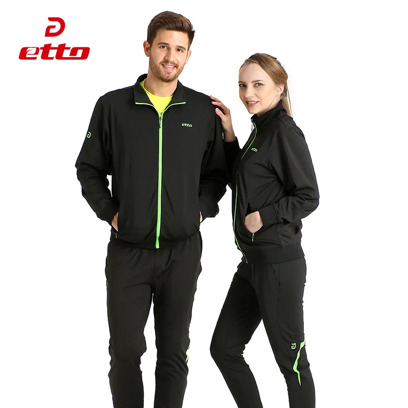 

Etto Sport Suit Coat Zipper Cardigan Thin Section Accept Pants Suit Round Collar Running Suit Men And Women Sports Clothes