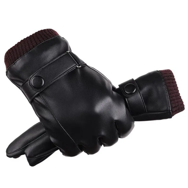 Autumn Winter Warm Cycling Gloves Men Women Leather Gloves Sports windproof touch screen warm thick glove