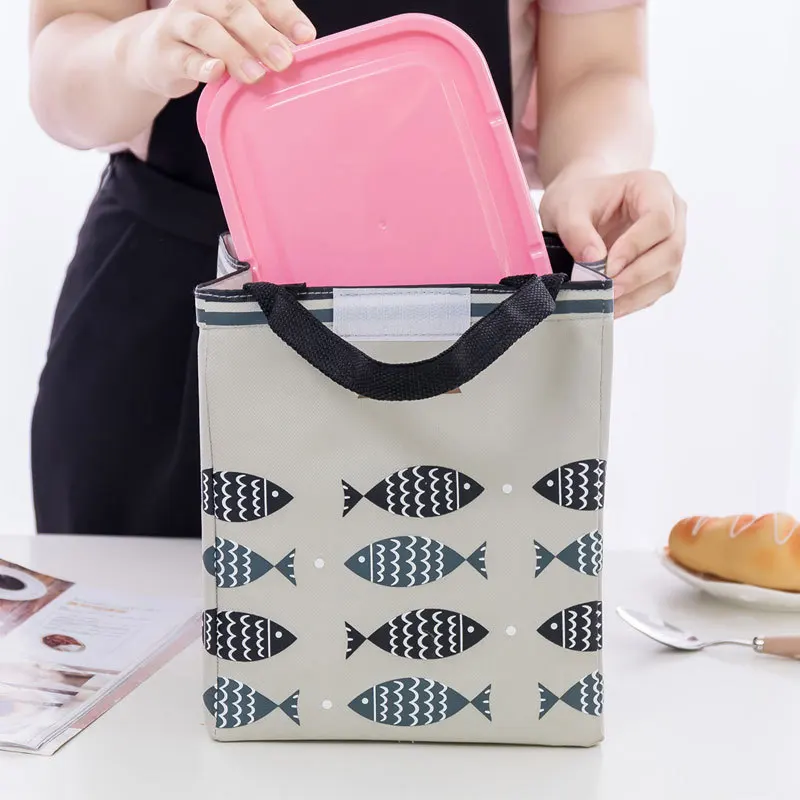 Сумки Bento Box сумка рыба Музыка небо изолированный мешок Открытый пикника герметизирующий холодный изоляция свежесть льда пакет ланч B