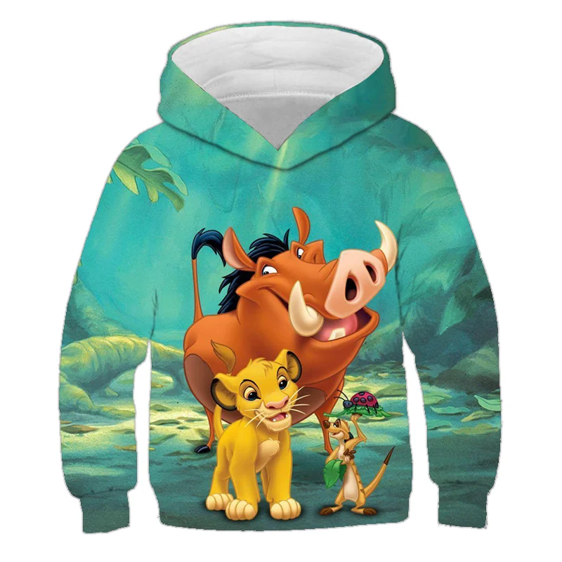 Детская одежда с 3D принтом simba king lion популярные толстовки капюшоном для мужчин и
