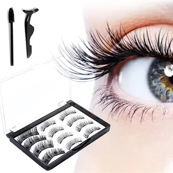 

Magnetic False Eyelashes 3D Mink Eyelashes Extension Natural False Eyelashes On Magnets Reusable Fake Eye Lashes Tweezers Set