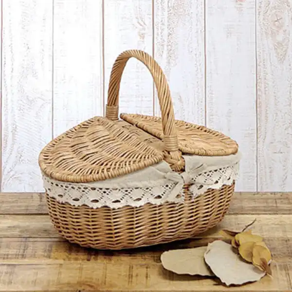 wicker basket making english country style camping picnic basket