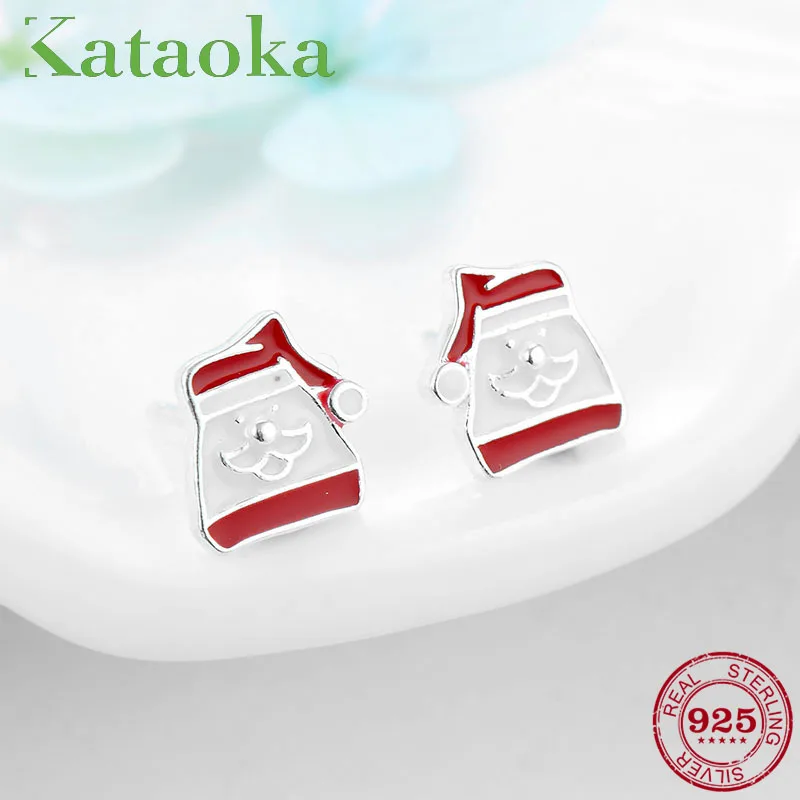 Высокое качество серебро 925 пробы модные рождественские серьги подарки