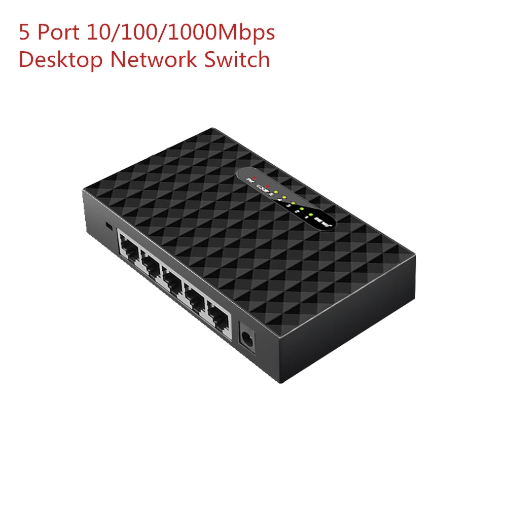 Коммутатор сетевой гигабитный Настольный на 5 портов 10/100 Мбит/с|switch port|network