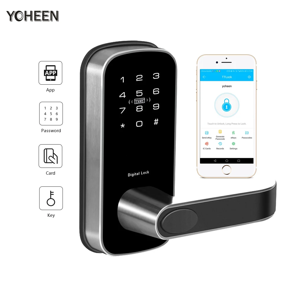 YOHEEN Wifi электронный умный дверной замок с TT замком приложение Bluetooth для Airbnb офиса