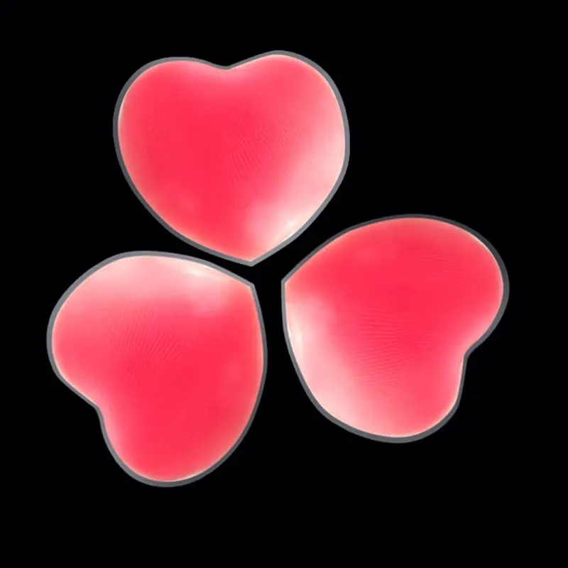 2 Pairs Womens Strapless Backless Silicone Nipple Cover Sexy Pink Heart Shaped Invisible Pasties Reusable Adhesive Breast Pad