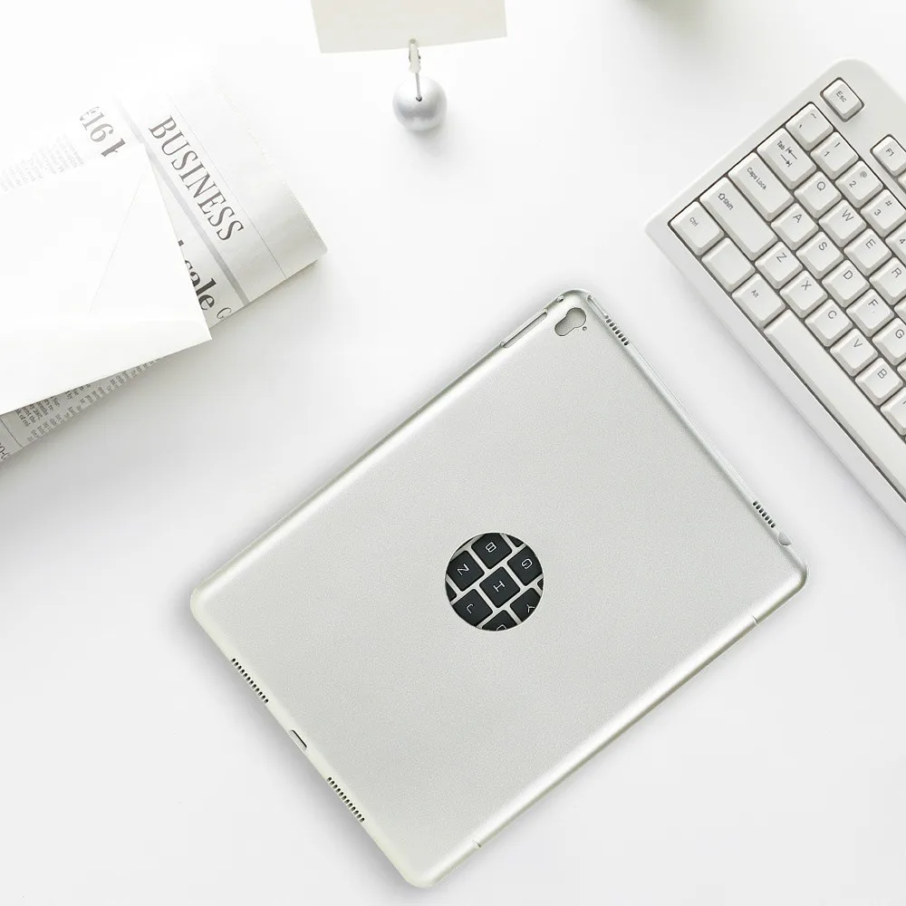 Silver Ультратонкий многофункциональный Bluetooth флип-клавиатура для iPad Air, Air 2, Pro9.7, /9,7 дюймовый iPad - Цвет: Silver