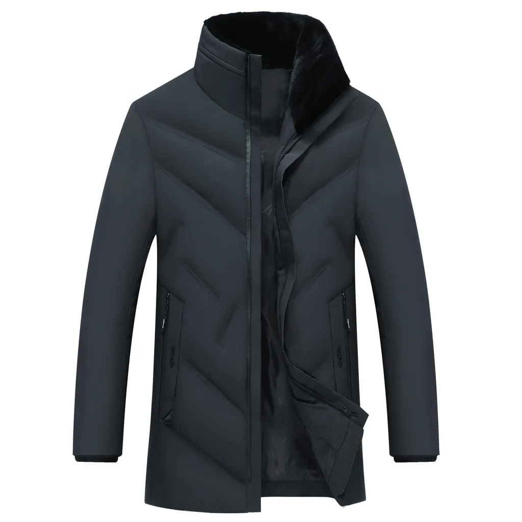 Зимняя мужская куртка, модная мужская куртка-парка со стоячим воротником, мужские плотные куртки и пальто, мужские зимние парки abrigo hombre