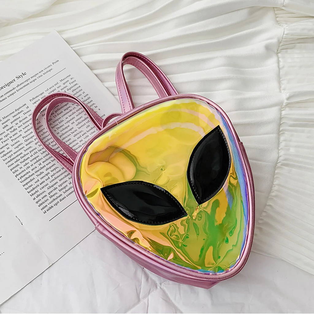 Kids Backpack Children Alien Transparent Jelly Bag Phone Coin Backpack Small Solid Color Backpack Student Phone Coin Bag 828