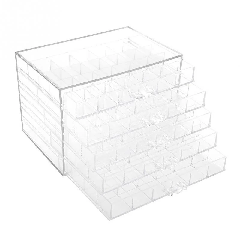 

120 Grids Transparent Nail Art Decoration Storage Box Rhinestones Beads Accessories Display Container Case Manicure Tool