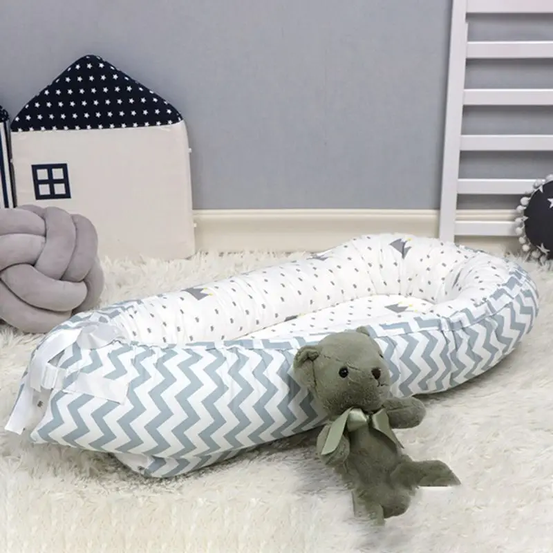 

Washable Baby Nest Bed Removable Newborn Bumper Travel Crib Infant Lounger