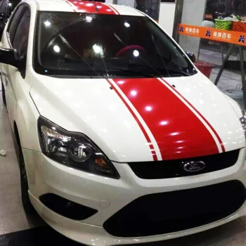Автомобильный Стайлинг, спортивный автомобиль, наклейка для Ford Focus, капот автомобиля, хвостовые отличительные знаки, Авто Наклейка - Название цвета: Red sticker