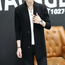 Осенний наряд свободный Молодежный тренд длинный вязаный кардиган свитер