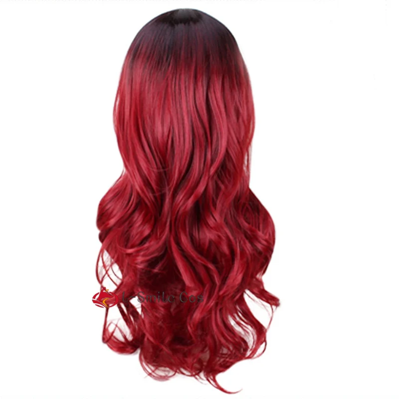 Gamora Wig Women Girl Long Wavy Red Black Ombre Movie Anime Hair Cosplay Halloween Wigs + Wig Cap holidays costumes