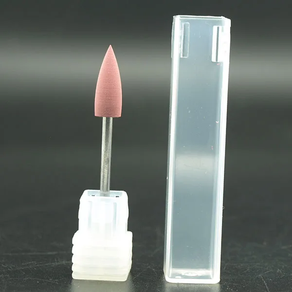 Pink 400Grit 1 шт. Новинка-профессиональный набор для педикюра острой формы резиновая силиконовая Шлифовальная Машина Шлифовальная головка с 2,35 мм хвостовиком для ногтей, 6 цветов на выбор - Цвет: Pink 400Grit
