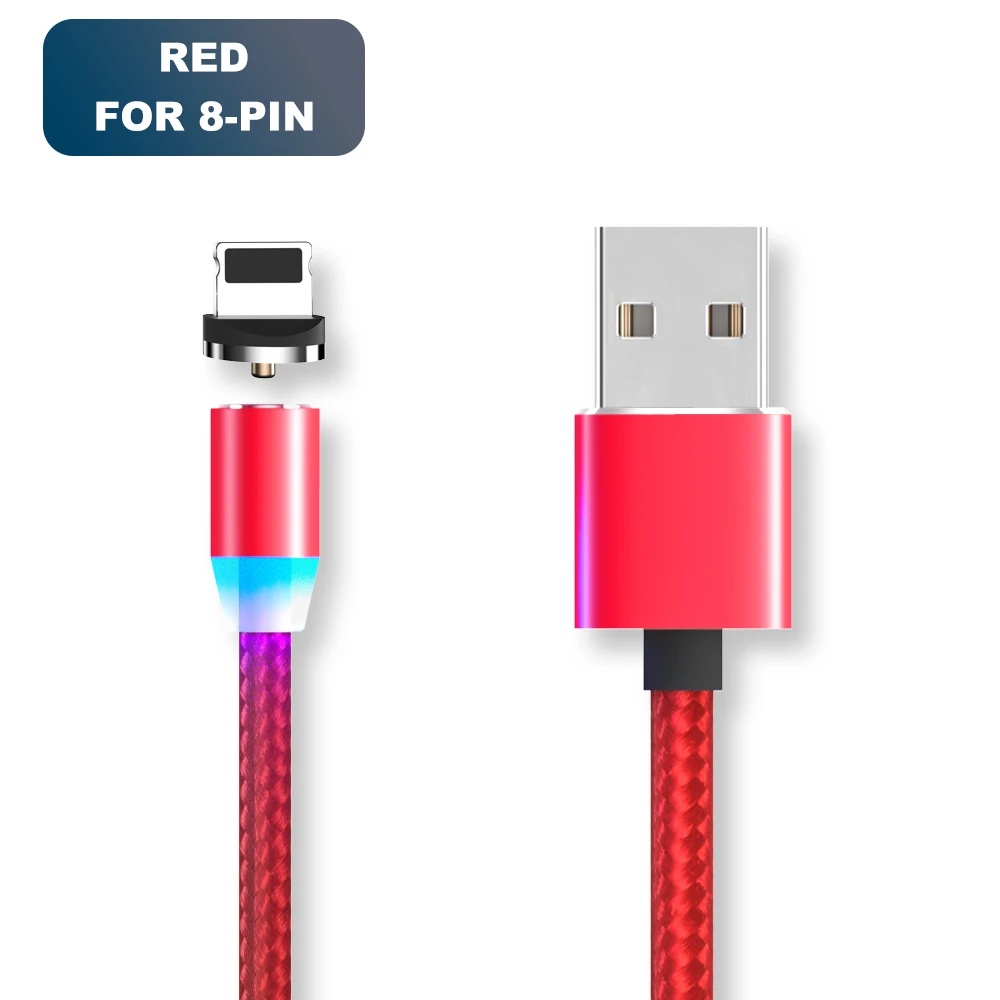 Vanniso 1 м 2 м Магнитный USB кабель для iPhone X samsung xiaomi магнитное зарядное устройство Micro usb type C мобильный телефон Быстрая зарядка USB шнур - Цвет: Red for  iphone