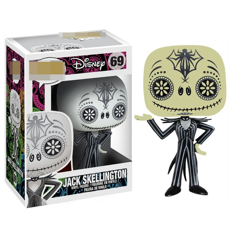 FUNKO POP Jack Skellington Кошмар перед Рождеством ноль фигурки Виниловая фигурка Коллекционная модель с коробкой - Цвет: 69 with box