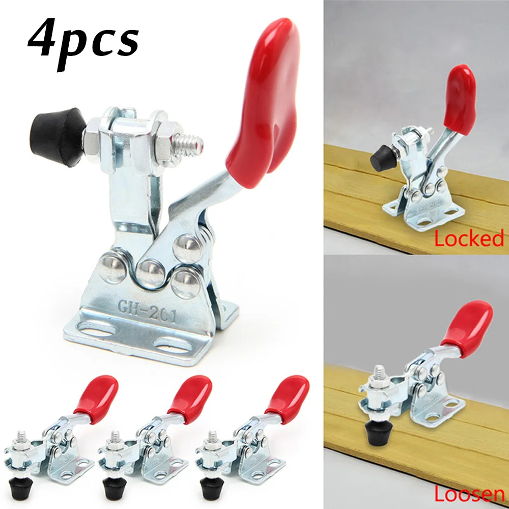 4PCS Toggle Clamp Hand Tools 201B Antislip Red Horizontal Quick Release Tool 198Lbs | Обустройство дома