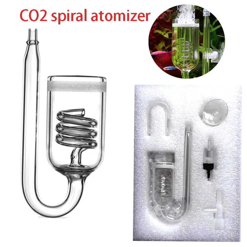 Aquarium CO2 diffuser glass jar bubble atomizer 3 rotating 5 rotating CO2 diffuser set used for growing aquatic plants atomizer