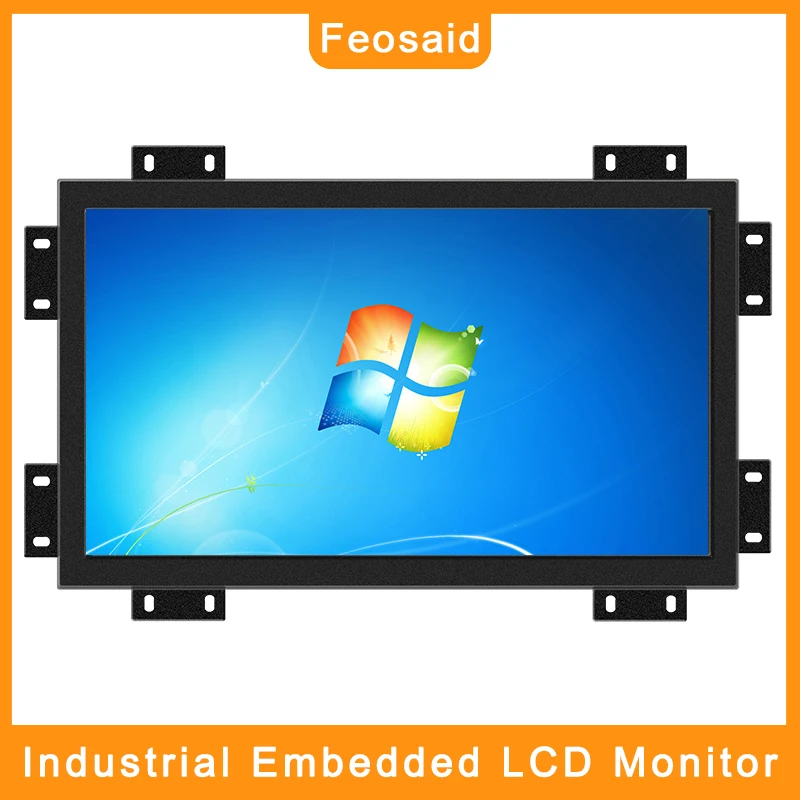 Промышленный монитор Feosaid 23 6 дюйма 24 дюймовый планшет отображает с VGA HDMI DVI TV AV USB