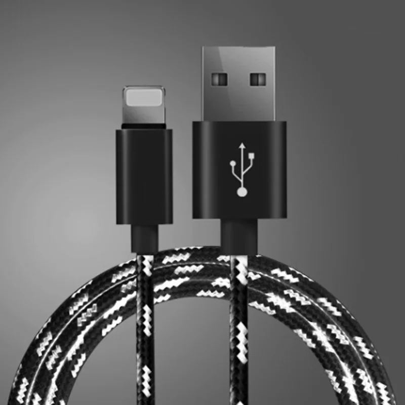 Usb-кабель для быстрой зарядки для iPhone 6, 6 S, 7, 8 Plus, 5 X, XR, XS Max, 11 Pro, iPad, mimi, 4, длинный короткий провод для мобильного телефона - Цвет: Черный