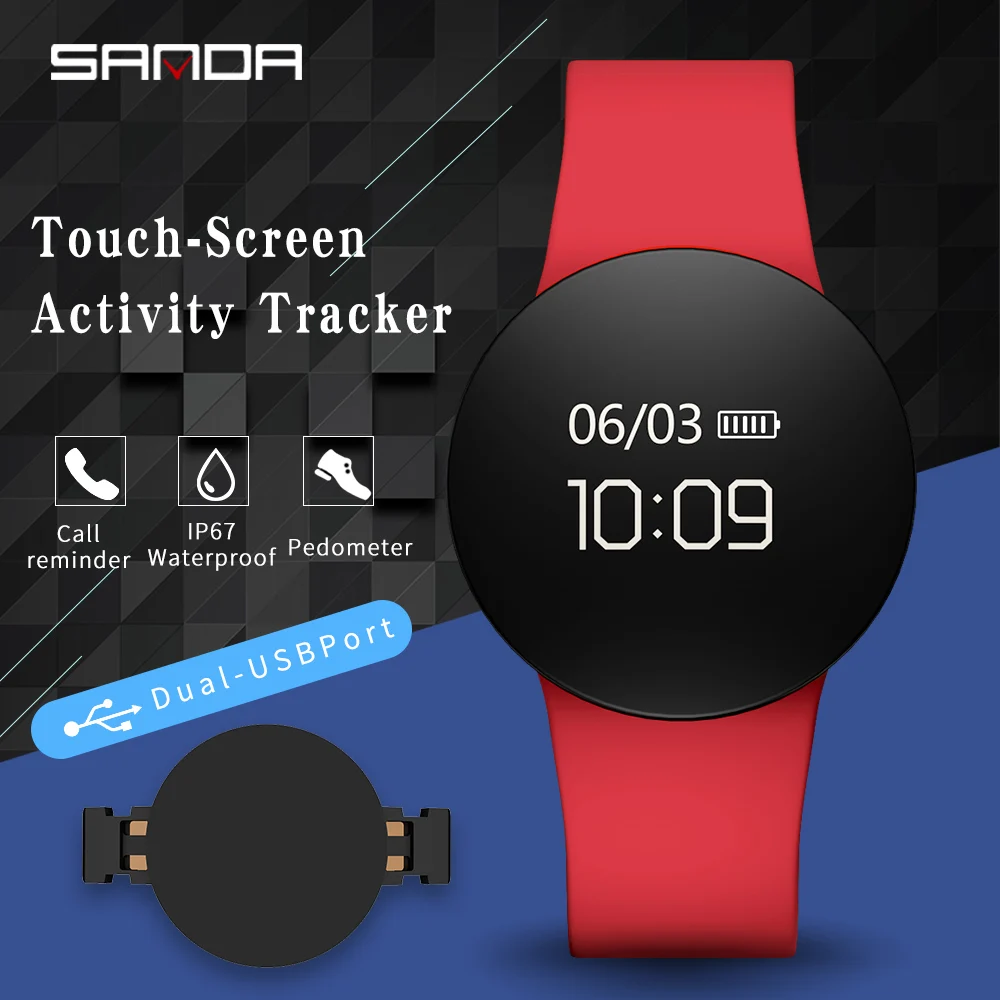 SANDA активность трекер SMS напоминание спортивные часы со спидометром и Водонепроницаемый Смарт цифровые наручные Сенсорный экран монитор светодиодный часы SD3