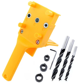 

Dowel Jig Accurate Locator Set Carpentry Bushings Joint Professional Guide Tool Drill Bit Woodworking Quick Alignment Useful