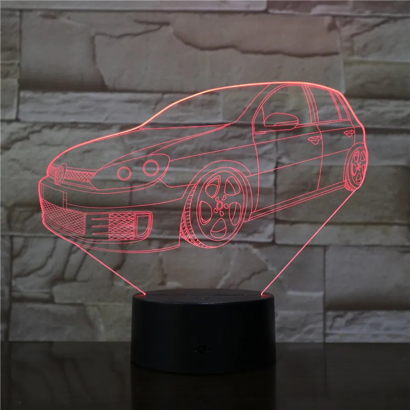 3D автомобильный дизайн, модель ночника, прозрачный ночной Светильник Galaxy lux, 7 цветов, меняющий Ночной светильник, 3D офисный декор, Настольный светильник
