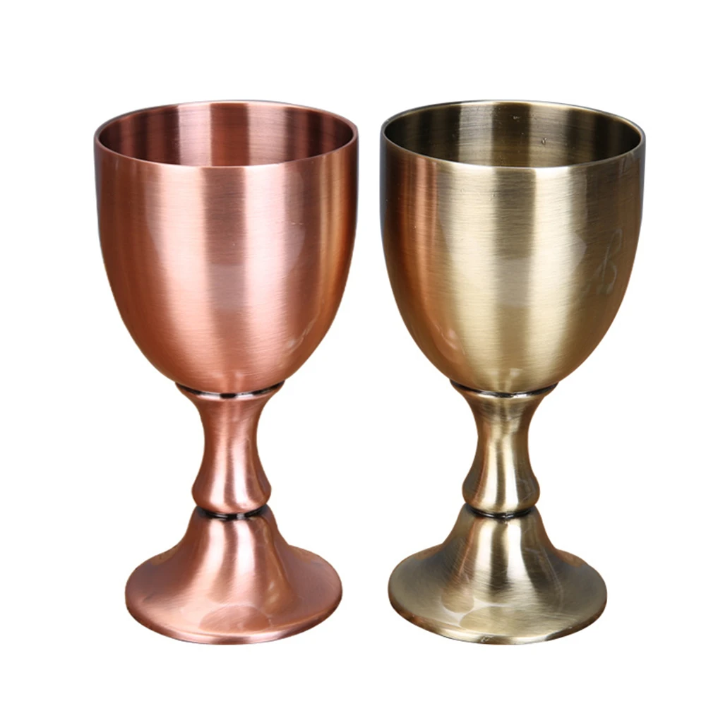 

Wine Vodka Cup Portable Personalized 2 Pcs 100ml Goblet Shot Set Vintage Handmade Pure Copper Glass Liquid Goblet Wine Cup