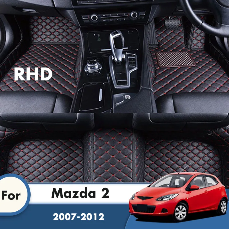 Автомобильные коврики RHD для Mazda 2 2012 2011 2010 2009 2008 2007 из искусственной кожи стильные
