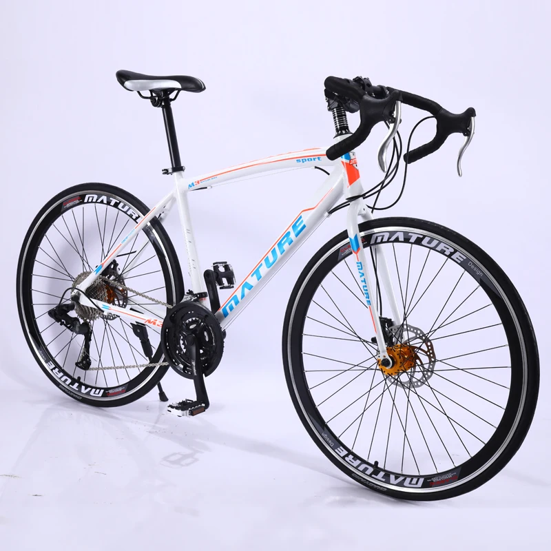 Discount Road bike 21 30 33 speed ultra light aluminum alloy double disc brakes variable speed bicycle bend student bicycle racing bike 1