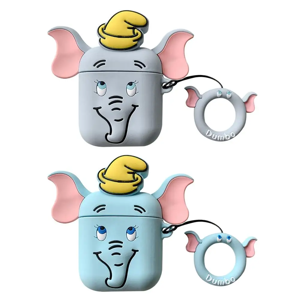 Автомобильный кейс для bluetooth-гарнитуры стерео Dumbo резиновый защитный чехол для Airpods стежка мультфильм чехол милые наушники чехол 3D наушники
