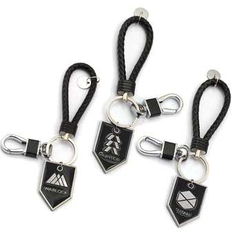 

Game Destiny 2 Keychain Warlock Titan Hunter Metal Pendant Braided Leather Key Rings Car Bag Key Holder Men Jewelry llaveros