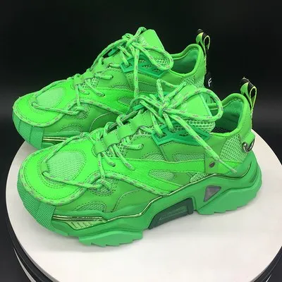 green Prova Perfetto; модные популярные женские кроссовки с заклепками; обувь на плоской подошве с шипами; женская обувь на платформе с шипами; эспадрильи; женские кроссовки на плоской подошве - Цвет: green