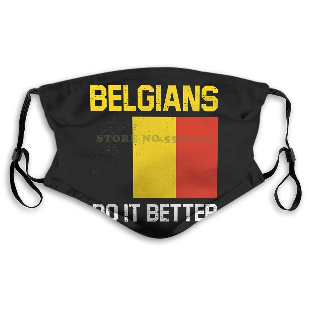 Маска для лица белые и черные многоразовые защитные маски с флагом Бельгии |