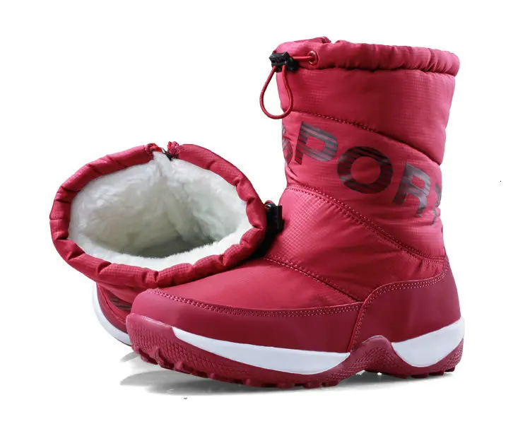 Женские зимние ботинки; коллекция года; Модные женские зимние ботинки с эластичной резинкой; водонепроницаемые ботинки; женские ботильоны из толстого плюша; для-40 градусов