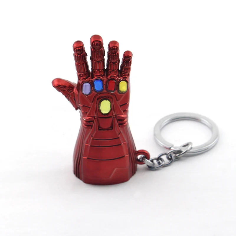 New Avengers Iron Man Glove Keychain Marvel Endgame Infinite Power Gauntlet Keyrings Key Chains Metal Pendant Christmas Jewelry
